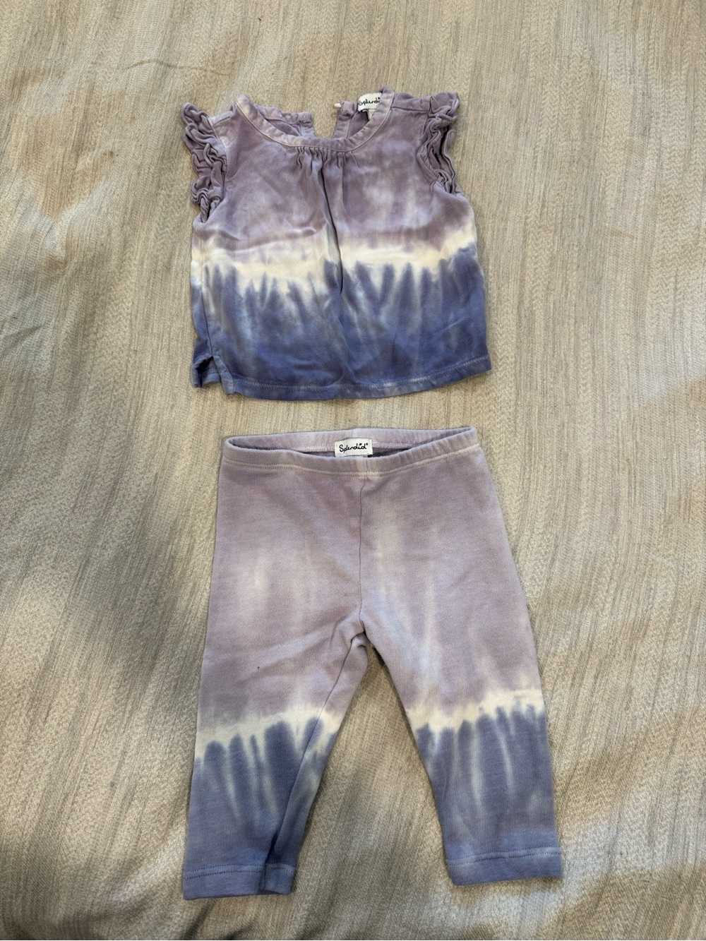 Splendid Girls Purple and Blue Tie-Dye Top & Leggings Set
